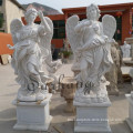 Western Style Natural White Marble Lady Statue